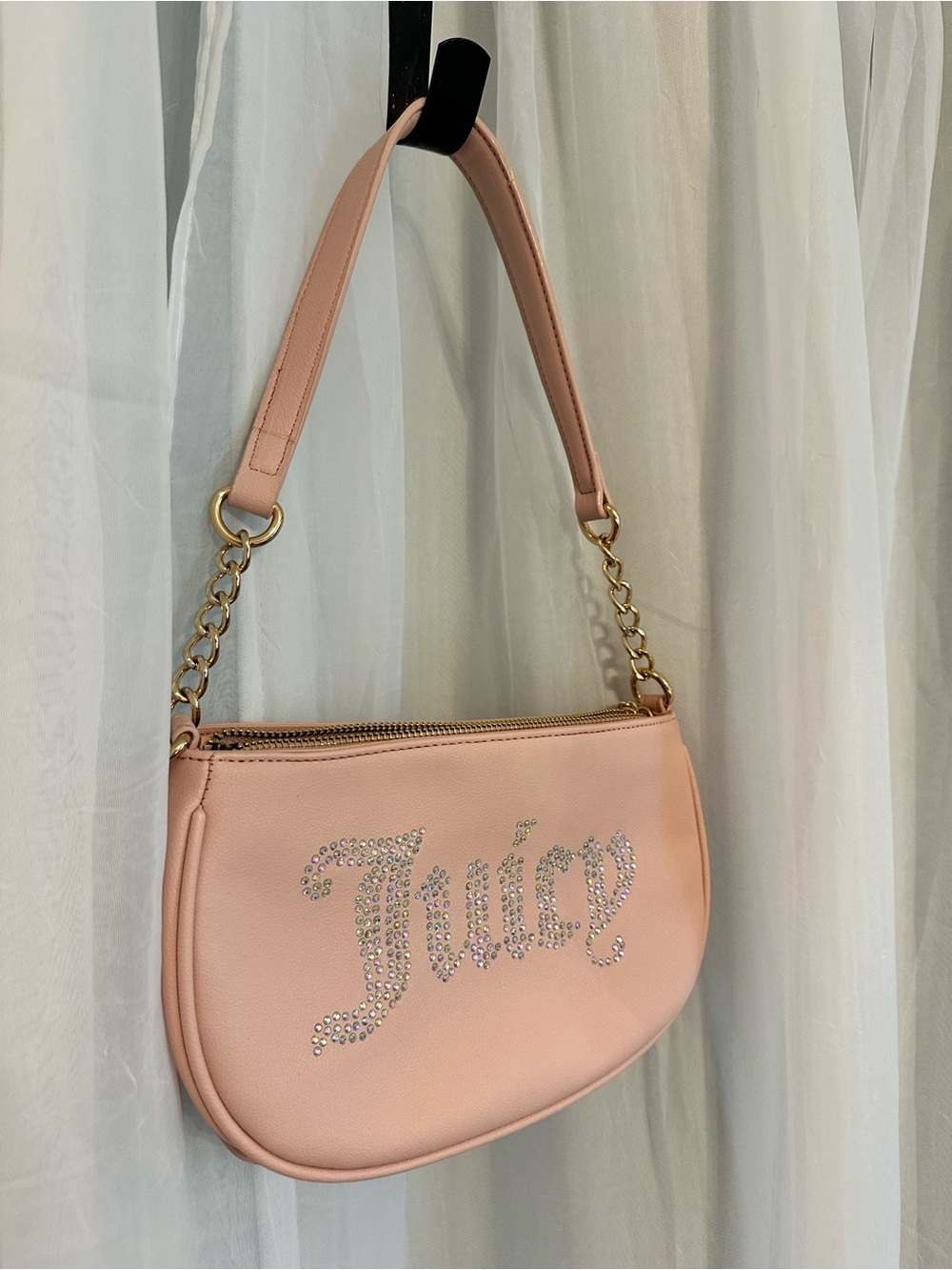 Juicy Couture Blush Pink Crystal-Embellished Shoulder Bag